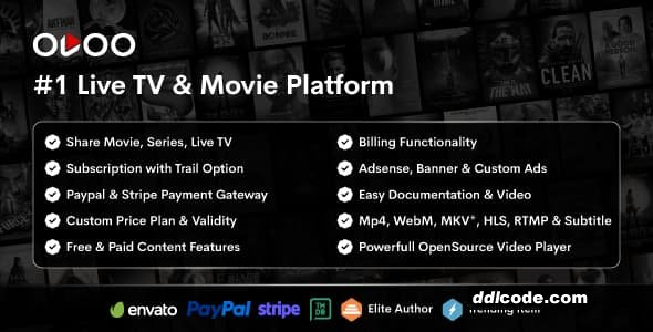 OVOO - Live TV & Movie Portal CMS with Membership System
