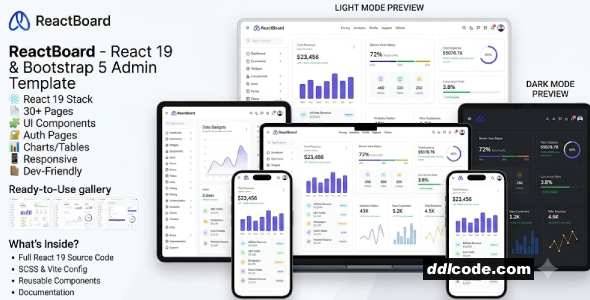 ReactBoard - React 19 Bootstrap 5 Admin Dashboard Template