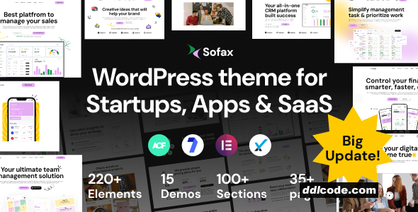 Sofax - Software & Startup WordPress Theme