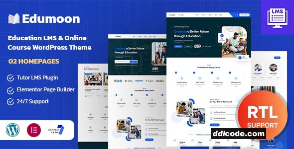 Edumoon - Education & Online Course LMS WordPress Theme + RTL