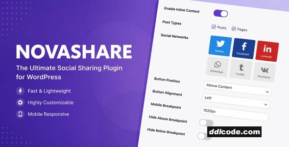 Novashare - WordPress Social Sharing Plugin