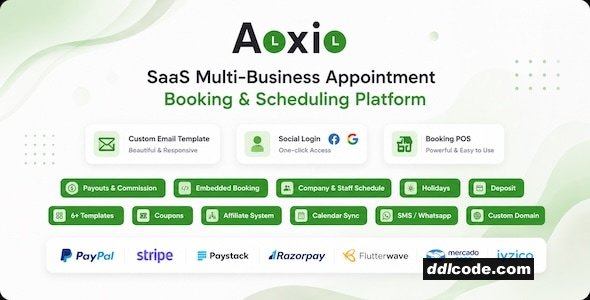 Aoxio - SaaS Multi-Business Booking & Appointment Scheduling Software