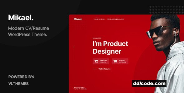 Mikael - Modern & Creative CV/Resume WordPress Theme