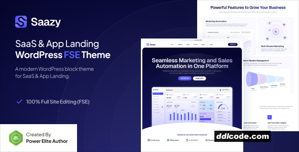 Saazy - SaaS & App Landing Page Gutenverse FSE WordPress Block Theme