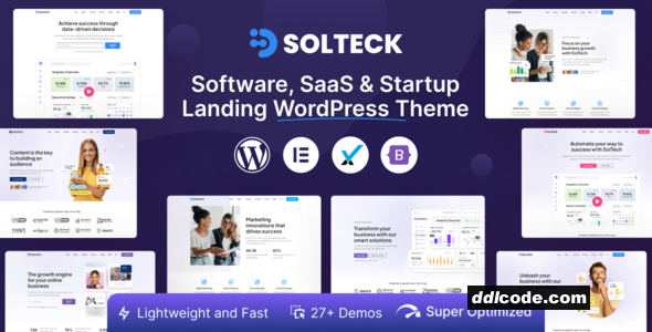 SolTeck - Software, Startup & SaaS Landing WordPress Theme