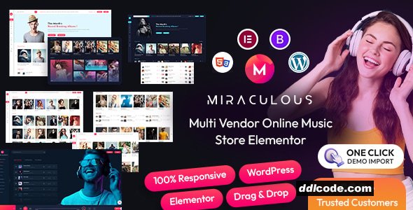 Miraculous - Multi Vendor Online Music Store Elementor WordPress Theme