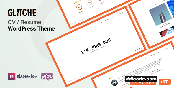 Glitche - CV Resume WordPress Theme