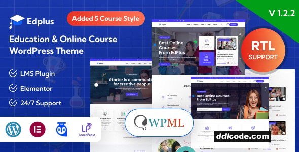 Edplus - Education & Online Course WordPress Theme + RTL