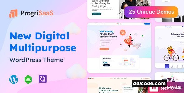 ProgriSaaS - Creative Landing Page WordPress Theme