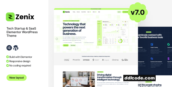 Zenix - Tech Startup & SaaS Elementor WordPress Theme