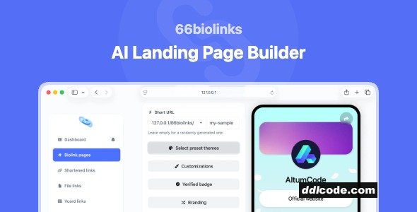 66biolinks - AI Landing Page Builder, Bio Links, URL Shortener & QR Codes (SAAS)