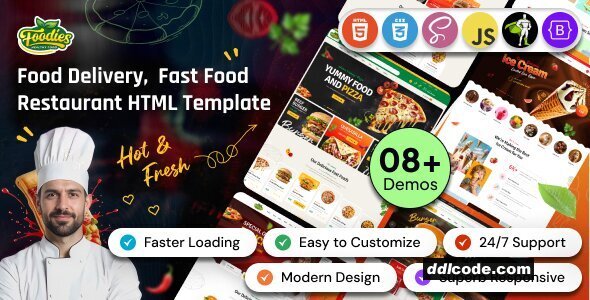 Foodies - Restaurant & Fast Food HTML Template Multipurpose