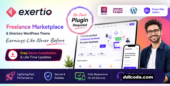 Exertio - Freelance Marketplace WordPress Theme