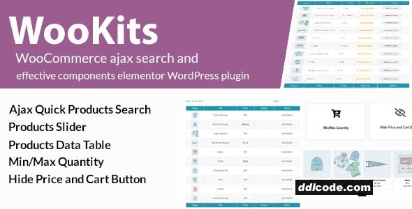 Wookits - WooCommerce ajax search and effective components elementor WordPress plugin