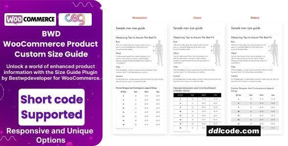 WooCommerce Size Chart - Size Guide Plugin