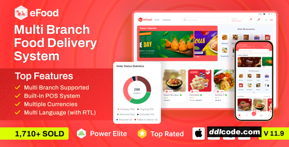 eFood - Food Delivery App with Laravel Admin Panel + Delivery Man App