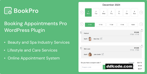 BookPro - Appointment Booking & Beauty Salon Scheduling for WordPress