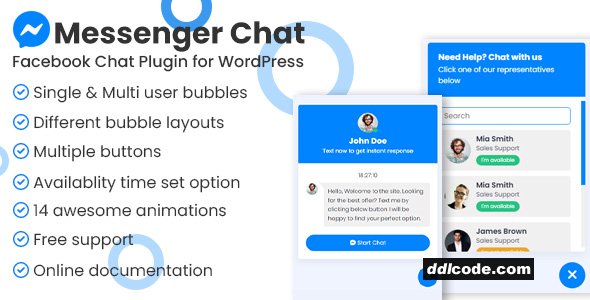Messenger chat support WordPress Plugin
