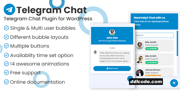 Telegram Chat Support Pro WordPress Plugin
