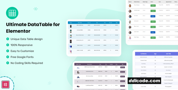 Datalentor - Advanced DataTable for Elementor