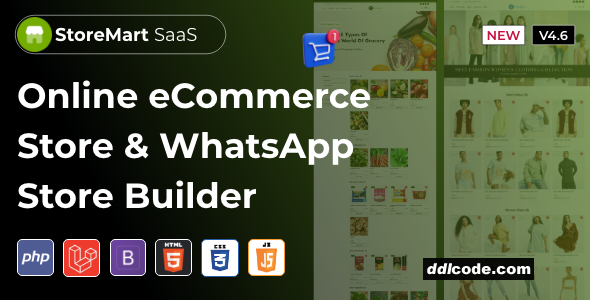 StoreMart SaaS - Online Store, eCommerce & WhatsApp Store Builder