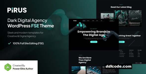 Pirus - Dark Digital Agency Gutenverse FSE WordPress Block Theme