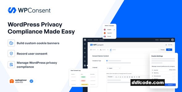 WPConsent Pro - Cookie Consent Management Plugin for WordPress