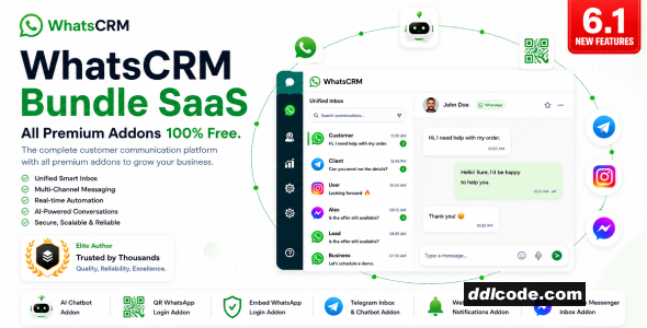 WhatsCRM - Chatbot, Flow Builder, API Access, WhatsApp CRM SAAS System