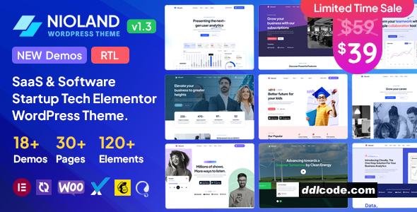 Nioland - SaaS & Software Startup Tech WordPress Theme