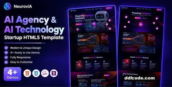 Neurovia - AI Agency & AI Technology Startup HTML5 Template