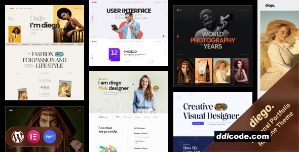 Diego - Creative Personal Portfolio & Resume WordPress Theme