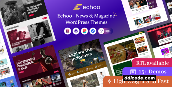 Echoo - News Magazine WordPress Theme + RTL