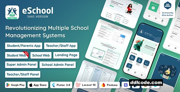 eSchool SaaS - School Management System with Student/Parent Flutter App, Student Web, Laravel Panel