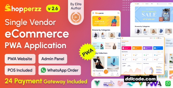 Shopperzz - PWA eCommerce CMS with POS & WhatsApp Ordering - Inventory Management