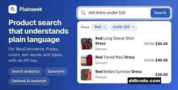 Plainseek - AI Product Search for WooCommerce