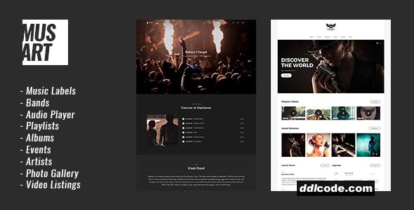 Musart - Music Label and Artists WordPress Theme