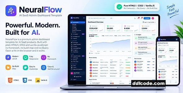 NeuralFlow - AI SaaS Admin Dashboard Template
