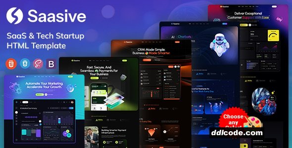 Saasive - SaaS & Tech Startup HTML Template