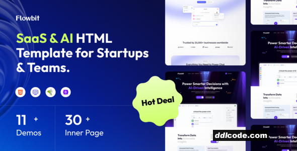 Flowbit - SaaS & AI Startup HTML Template