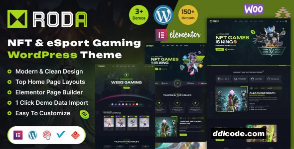 Roda - eSports & Gaming NFT WordPress Theme