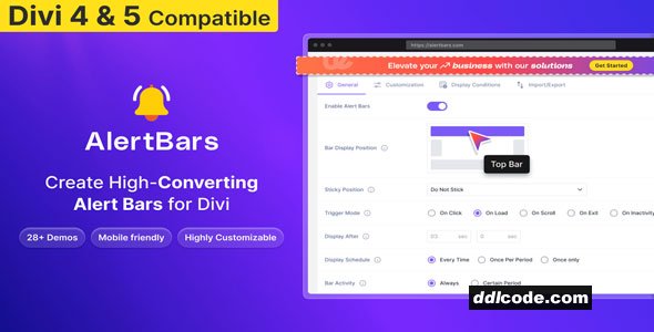 AlertBars - Create High-Converting Notification Bars for Divi Websites