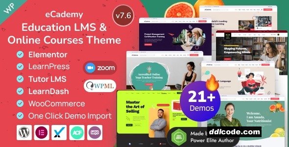 eCademy - Education LMS & Online Coaching Courses WordPress Theme