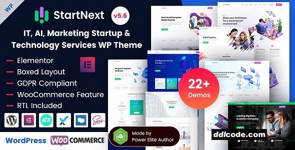 StartNext - IT, AI, Marketing Startup & Technology Services WordPress Theme